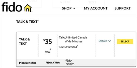 fido unlimited talk and text.